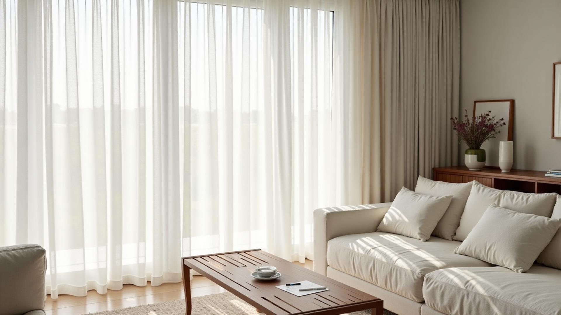 Rena gardiner i modern interiör